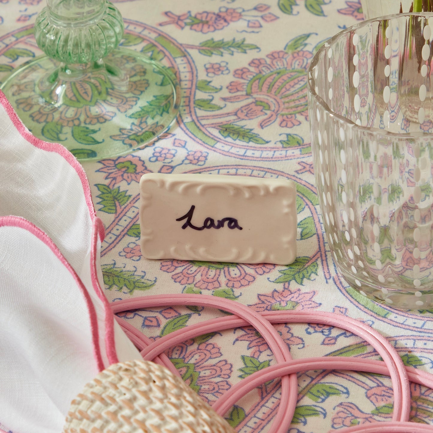 White Ceramic Place Name Sets (set of 4)