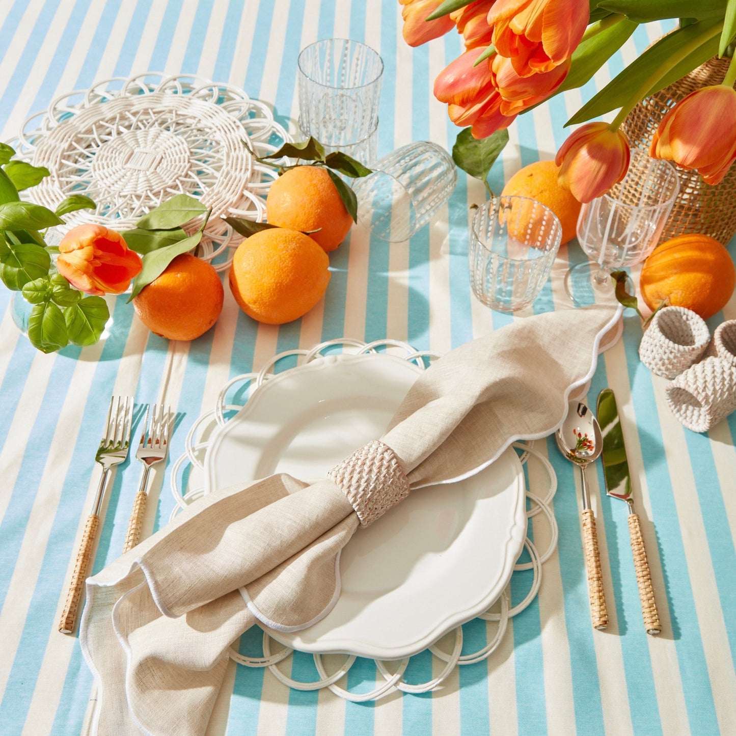 Clear White Speckled Water Glasses (Set of 6)