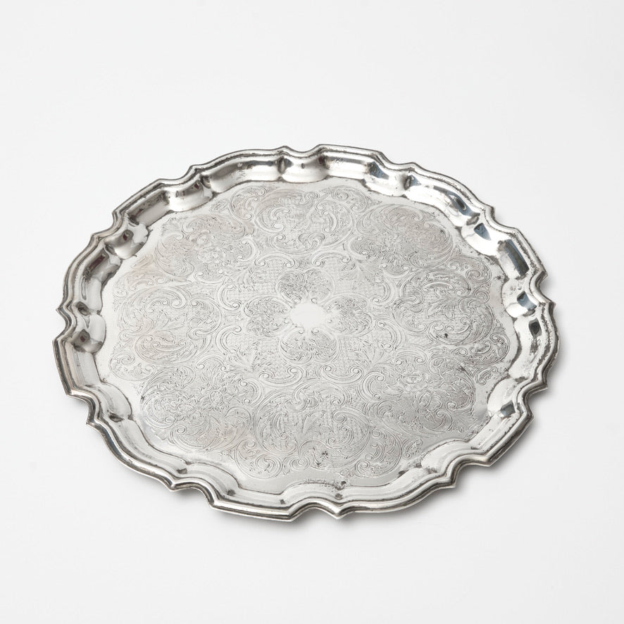 Round silver plated Tray
