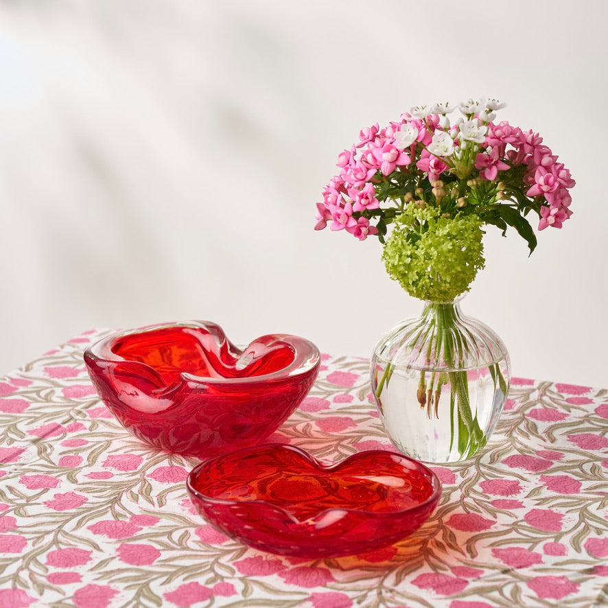 Red Wavy Murano Bowl