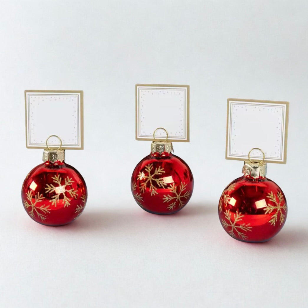 Red Bauble Place Name Holders (set of 4)
