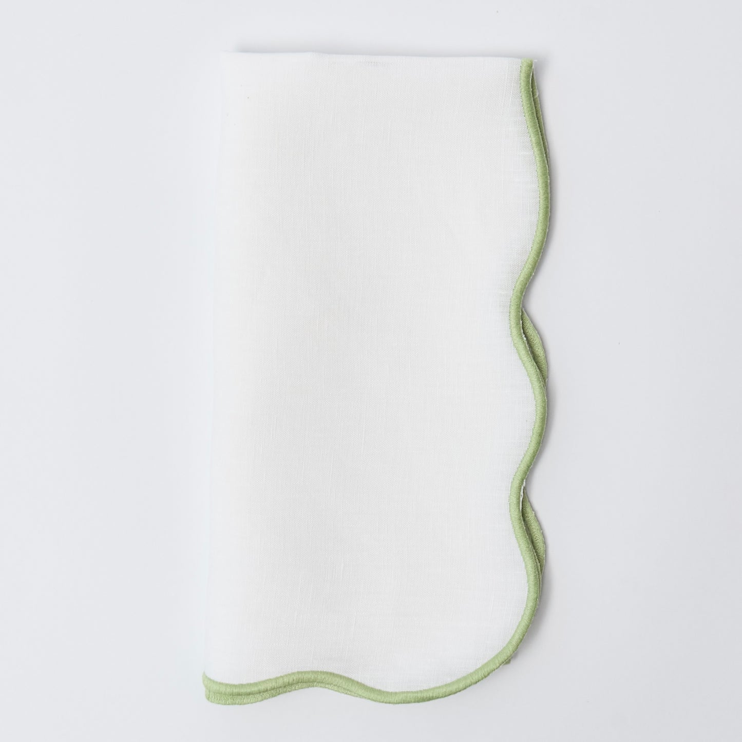 Spring Green Scallop Linen Napkin (Set of 4)