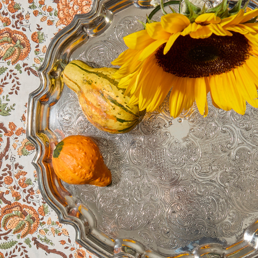 Round silver plated Tray