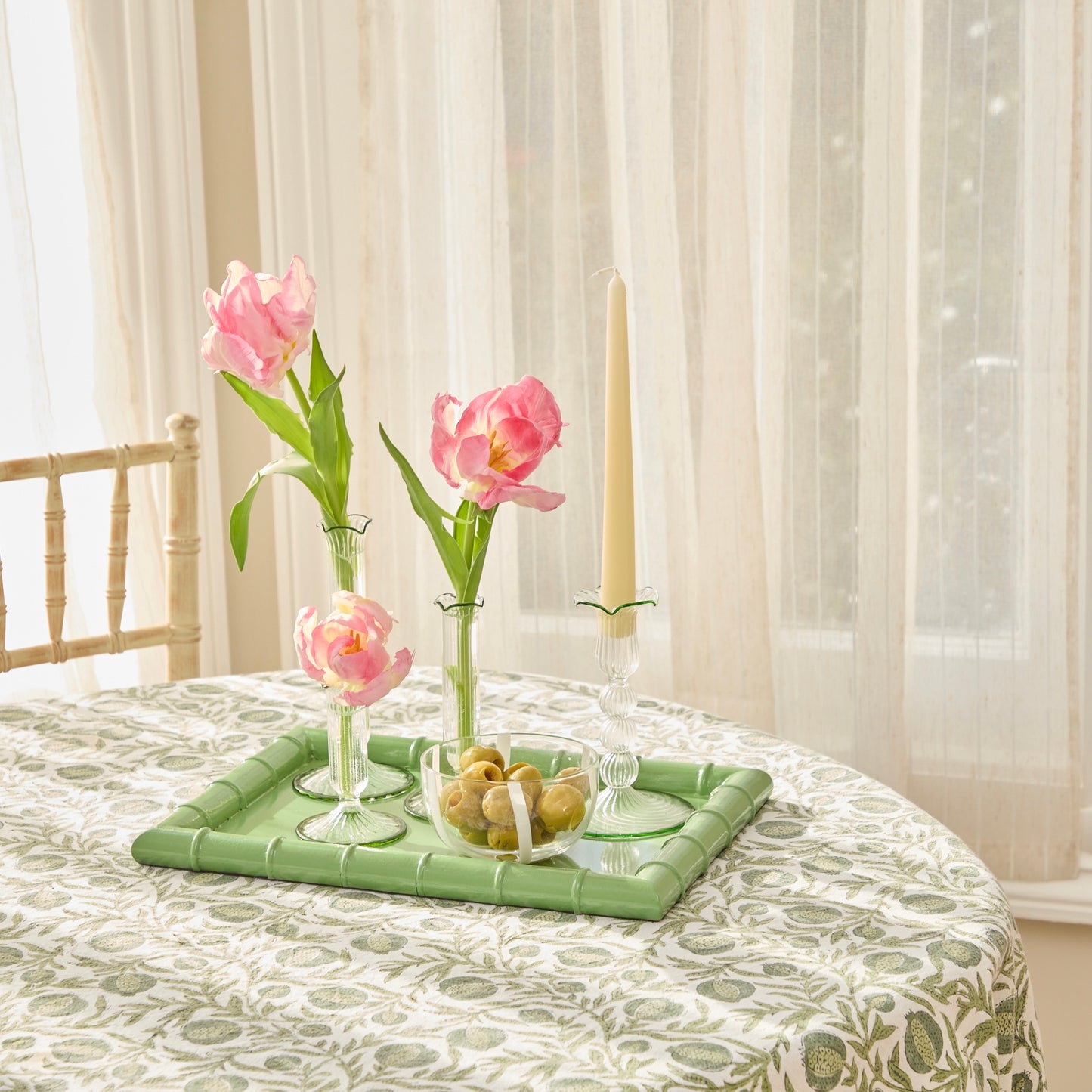 Pine Green Pomegranate Tablecloth