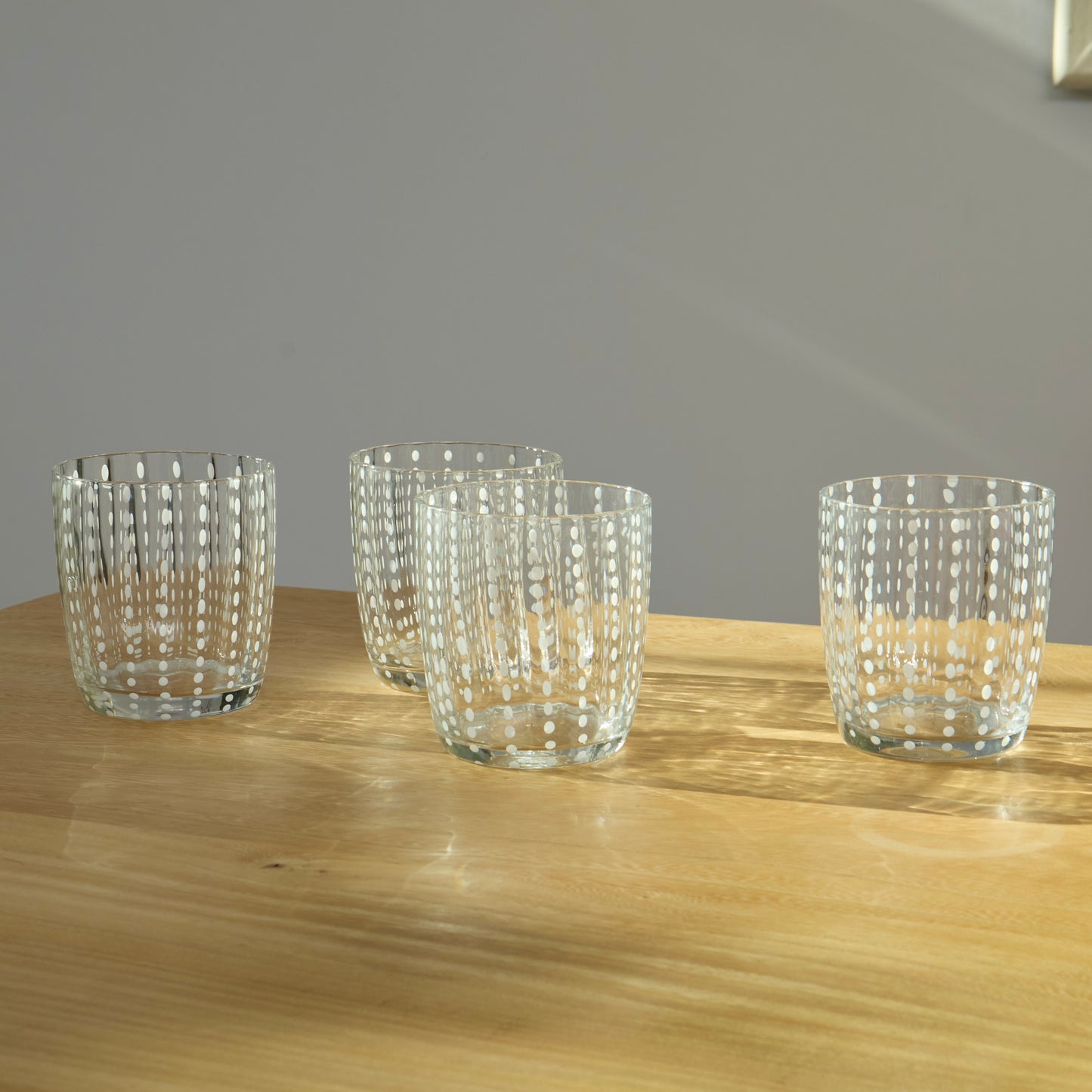 Clear White Speckled Water Glasses (Set of 6)