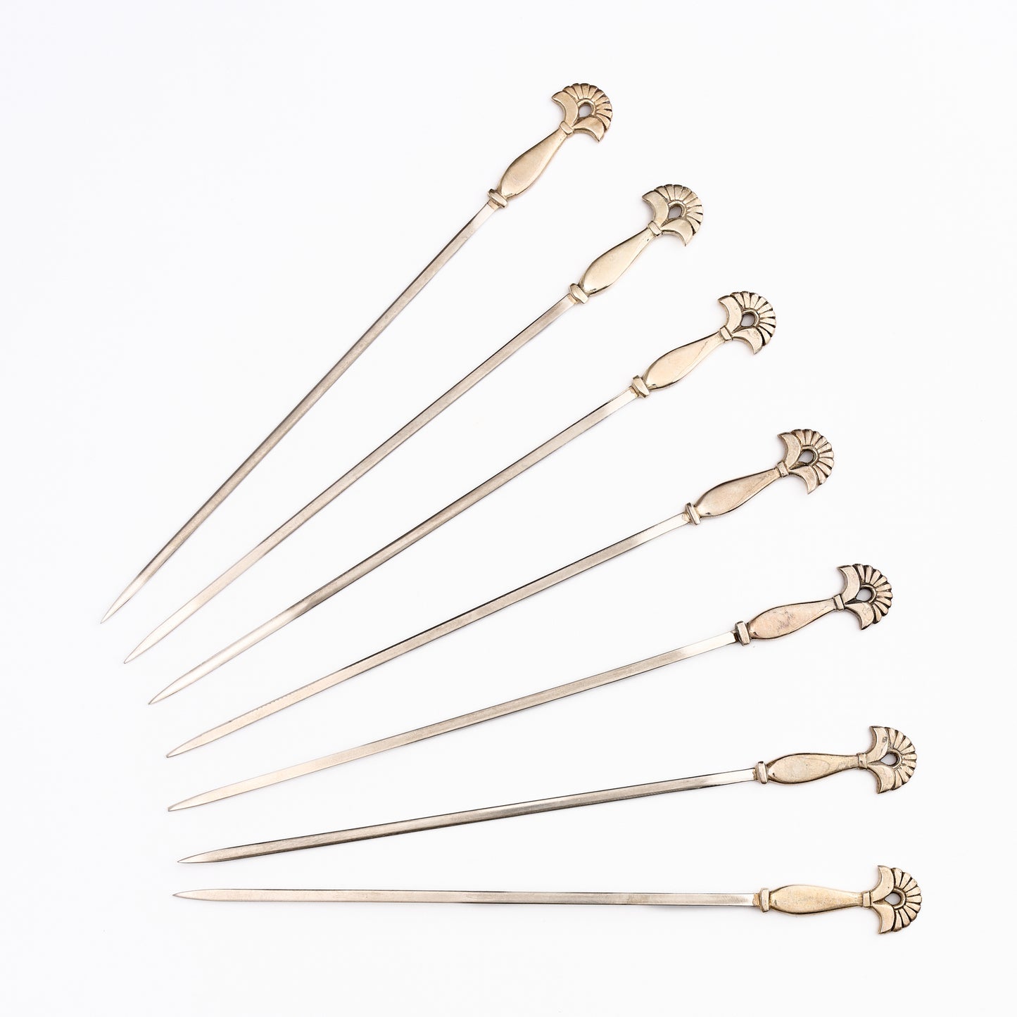 7 Silver Plated Meat Skewers