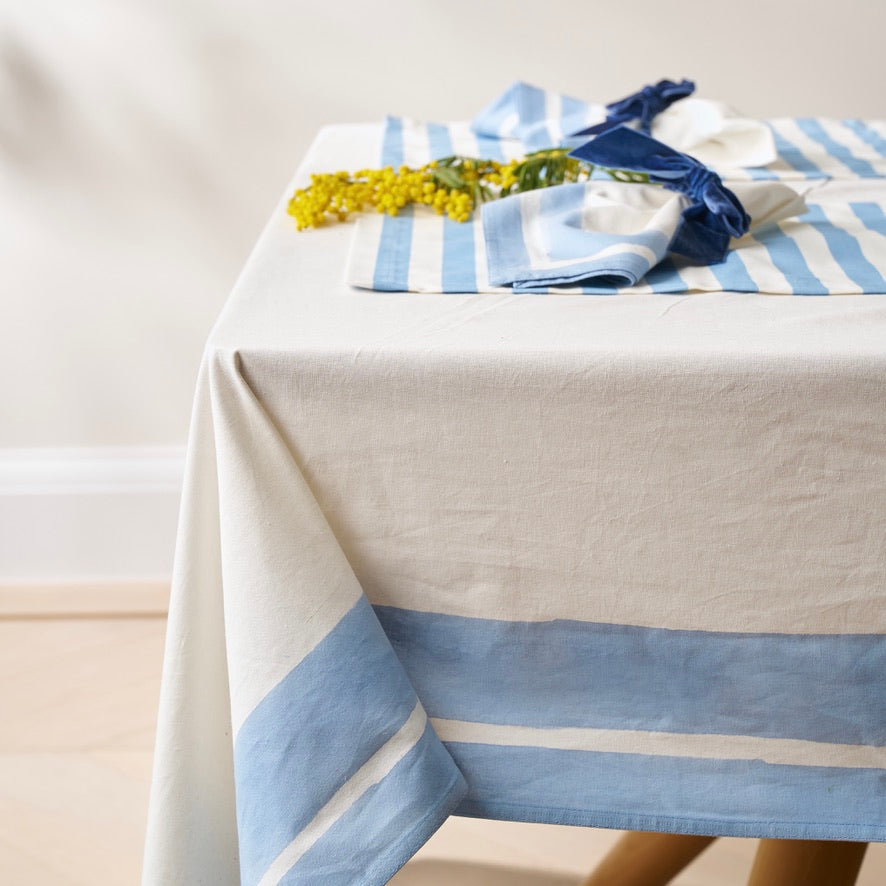 Provence Blue Edged Tablecloth