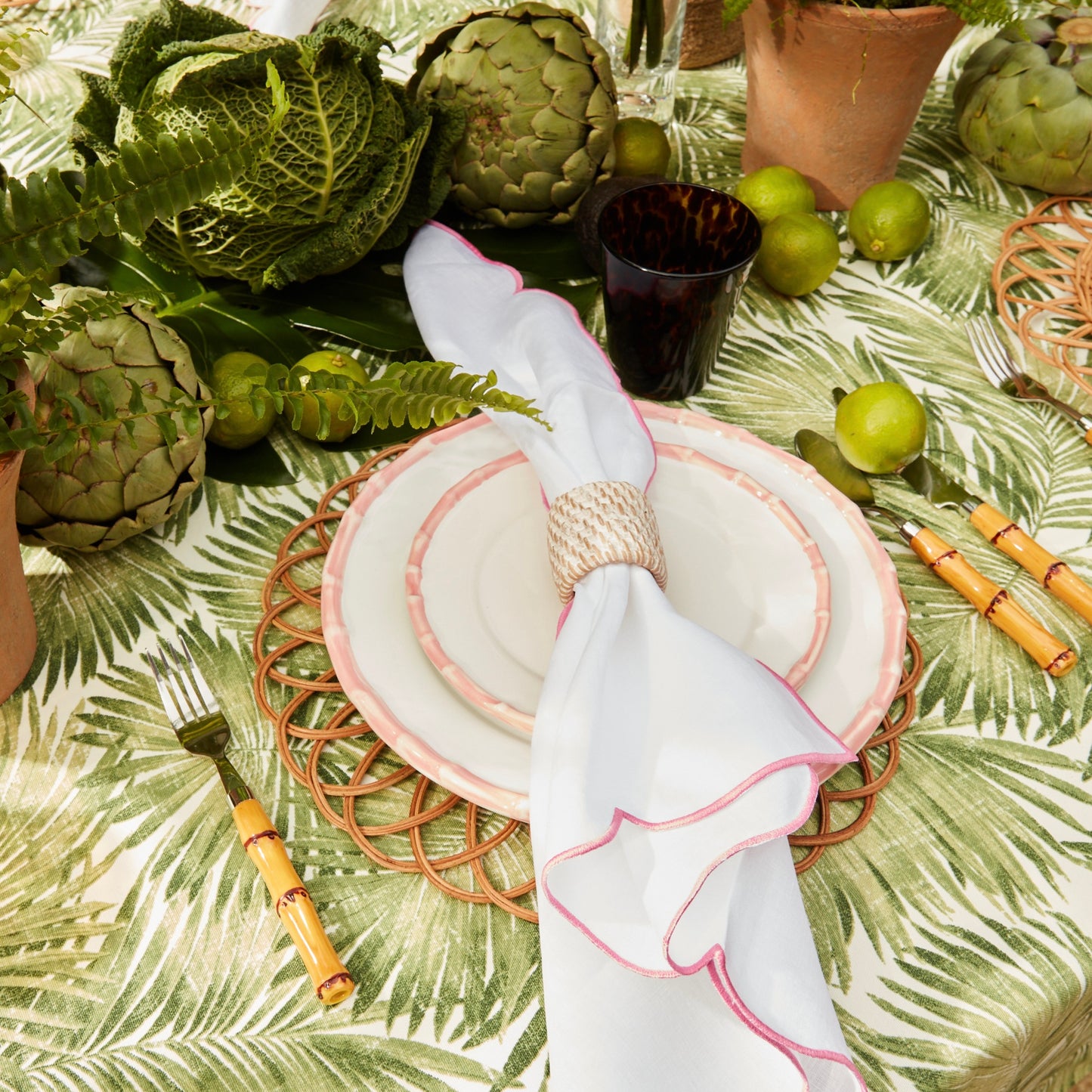 Small Pink Bamboo Side Plate (1 piece)