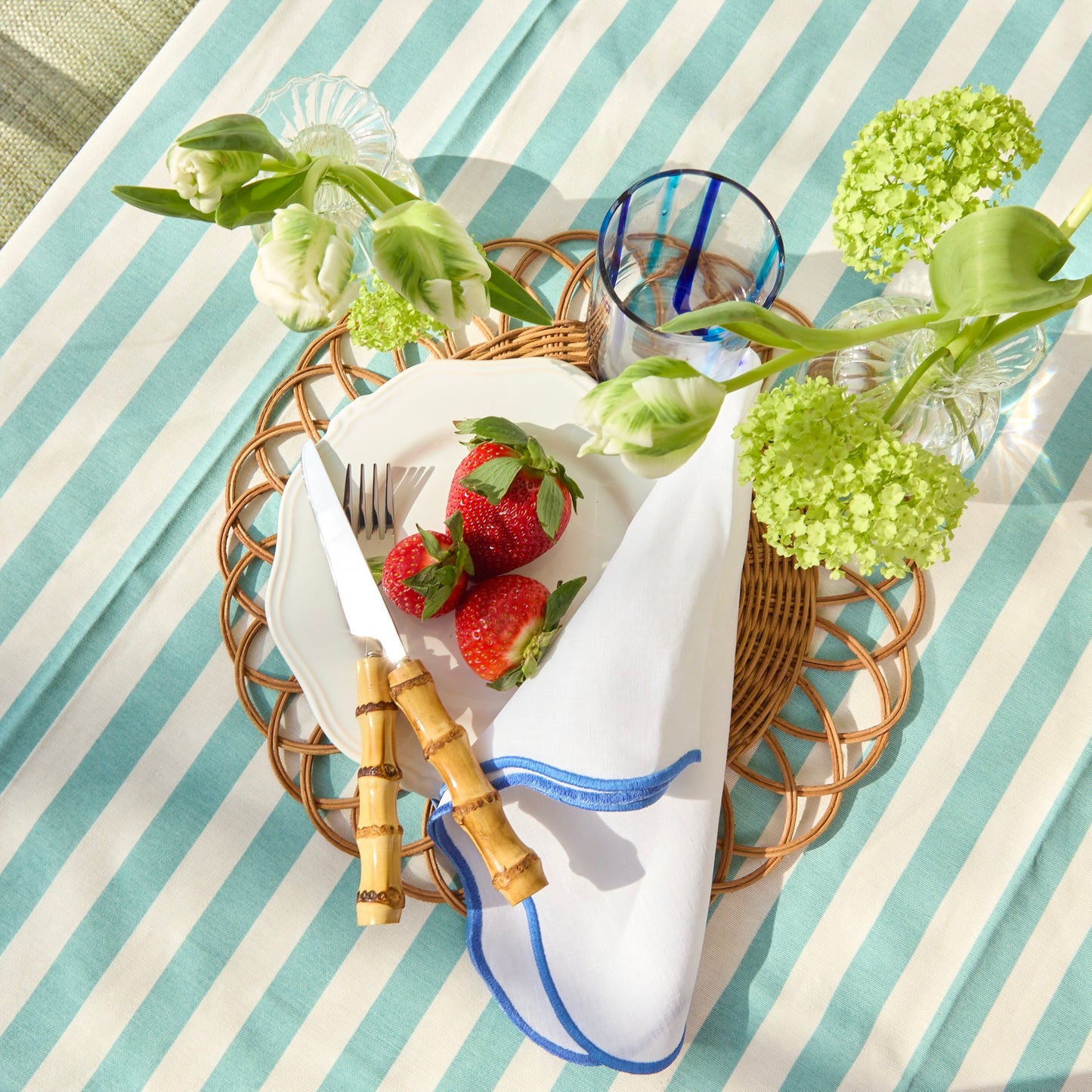 Bluebell Blue Scallop Napkins (Set of 4)