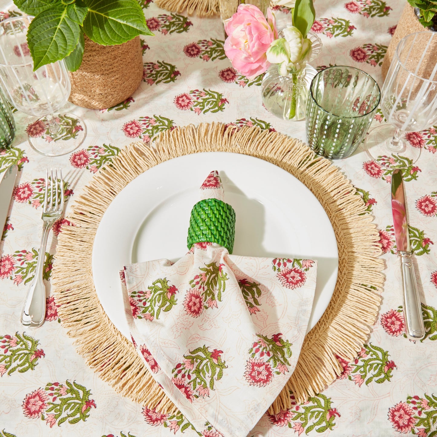 Olive Green Speckled Water Glasses (Set of 6)