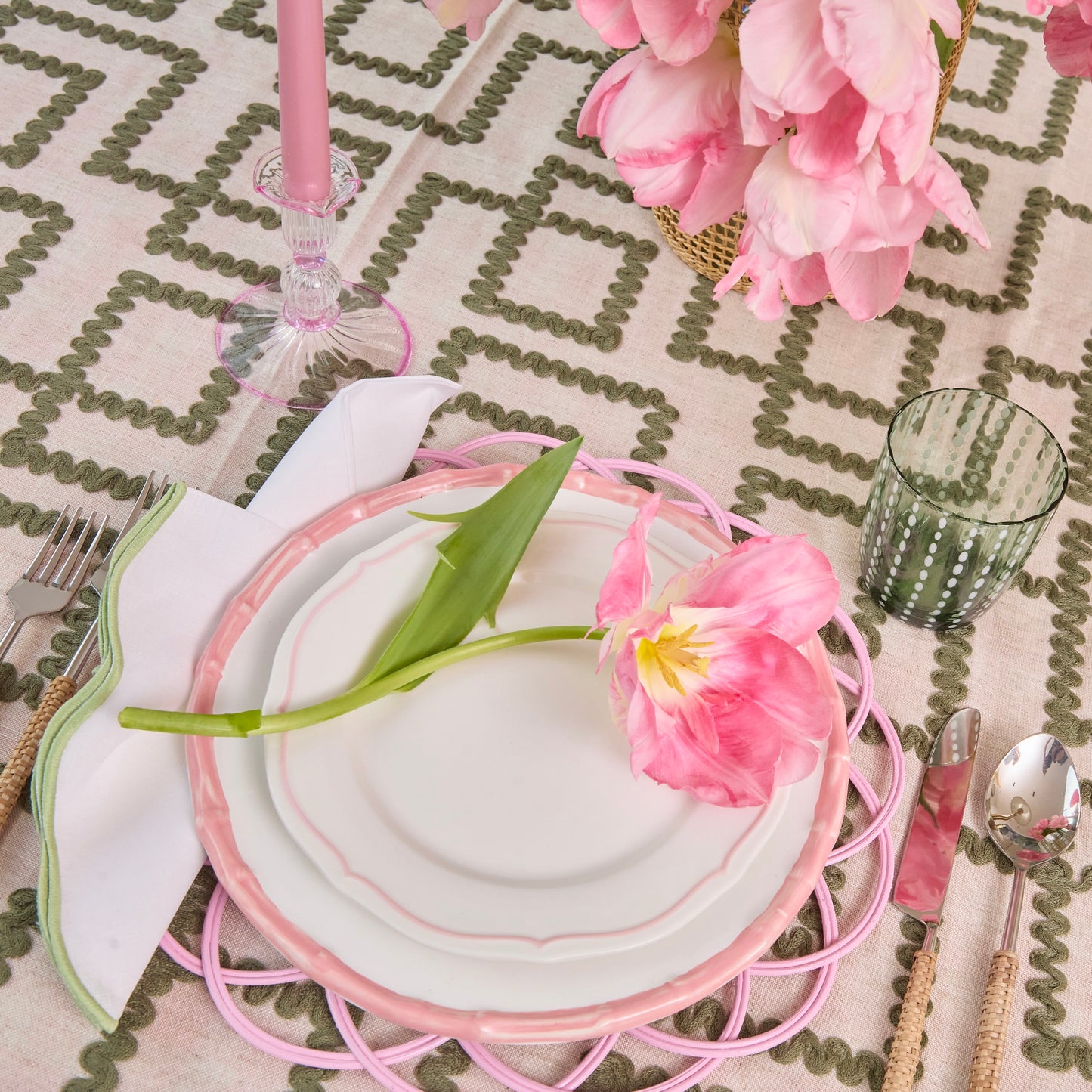 Small Pink Bamboo Side Plate (1 piece)