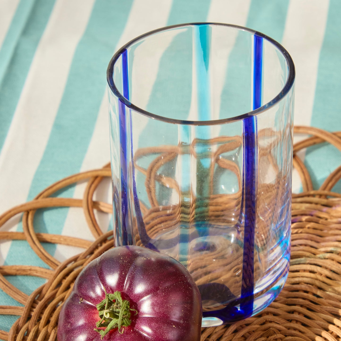 Blue Striped Tumblers (Set of 6)