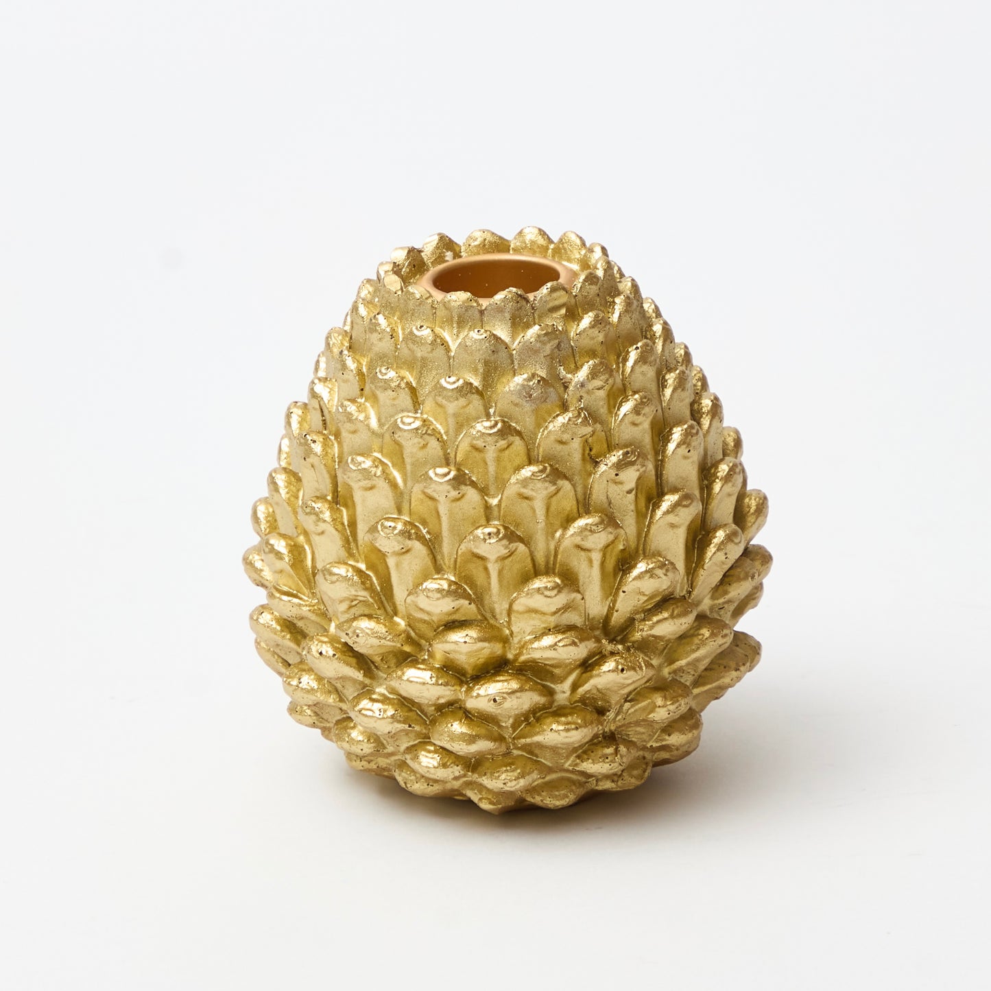 Pair of Golden Pine Cone Candlesticks