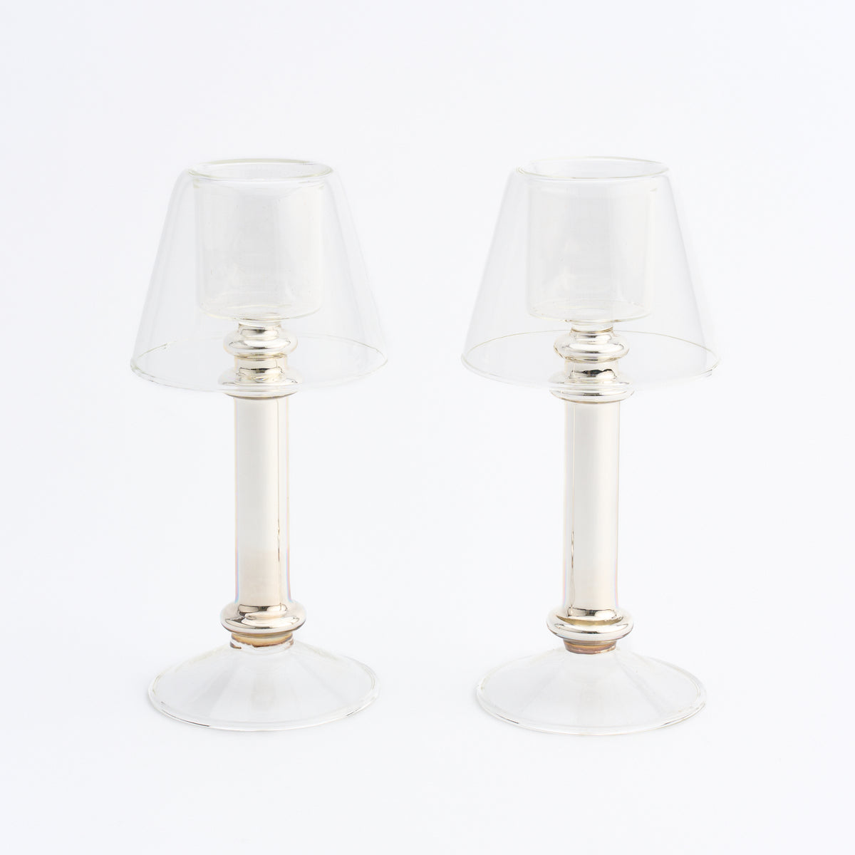 Silver Tea Light Lamps (set of 2)
