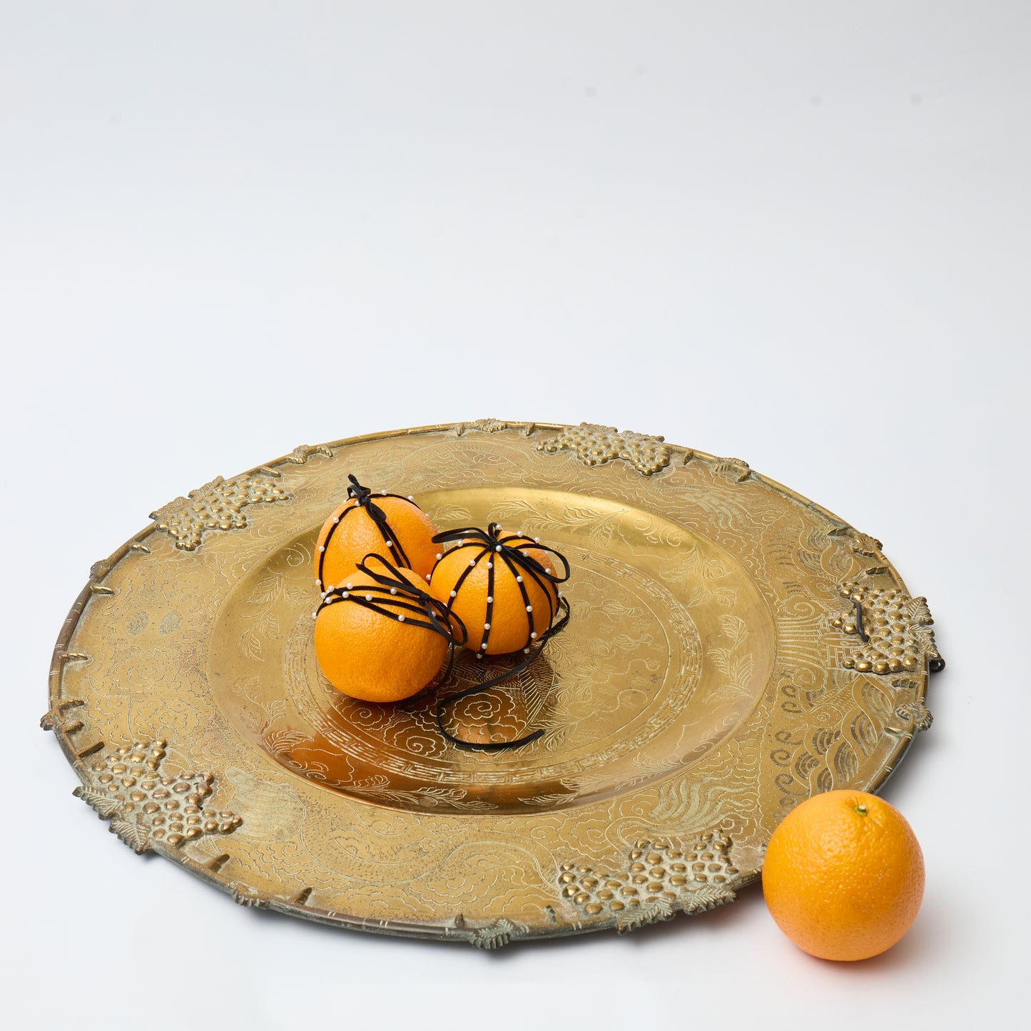 Copper Charger decorated with Vines