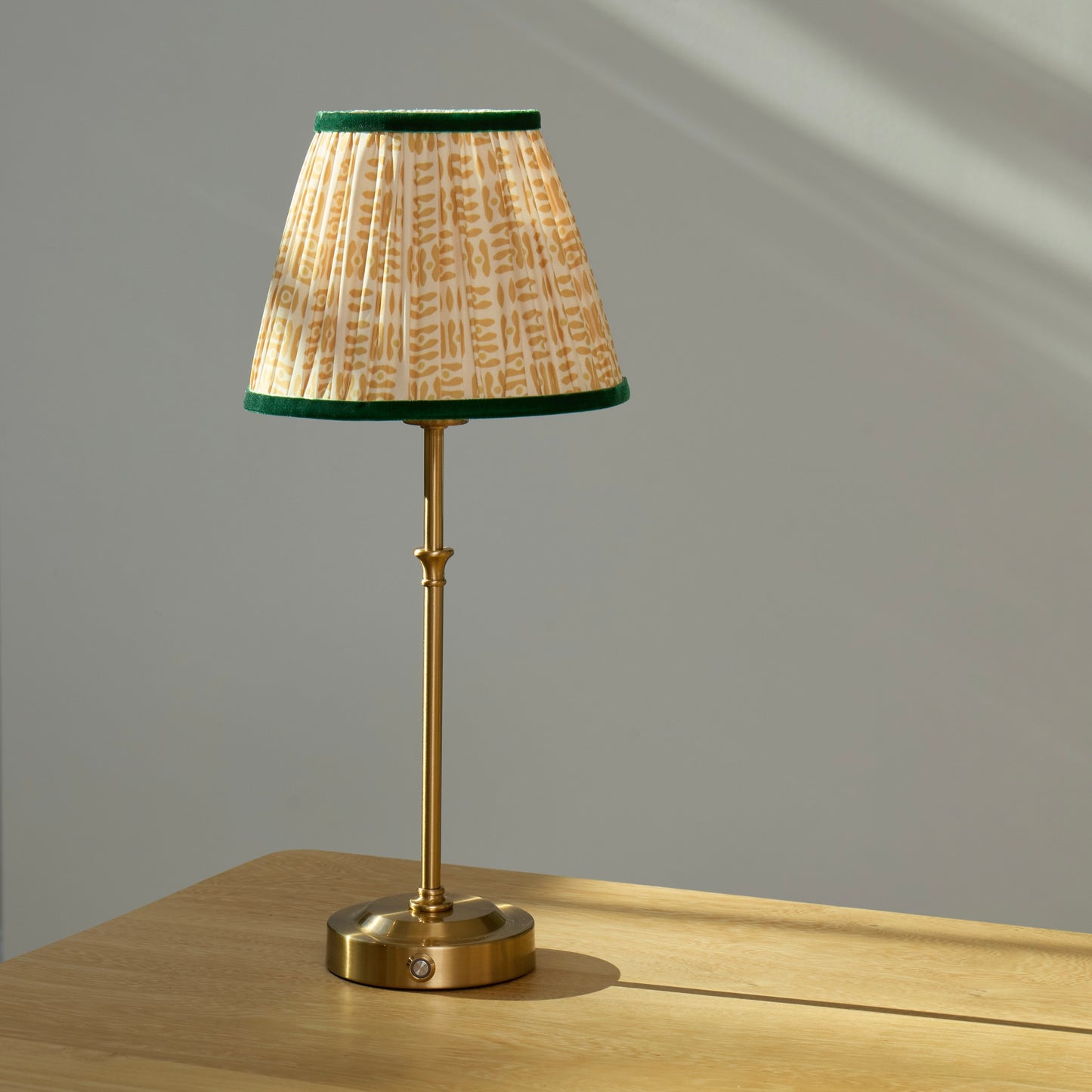 Lyla Rechargeable Table Lamp with Yellow Patola Lampshade