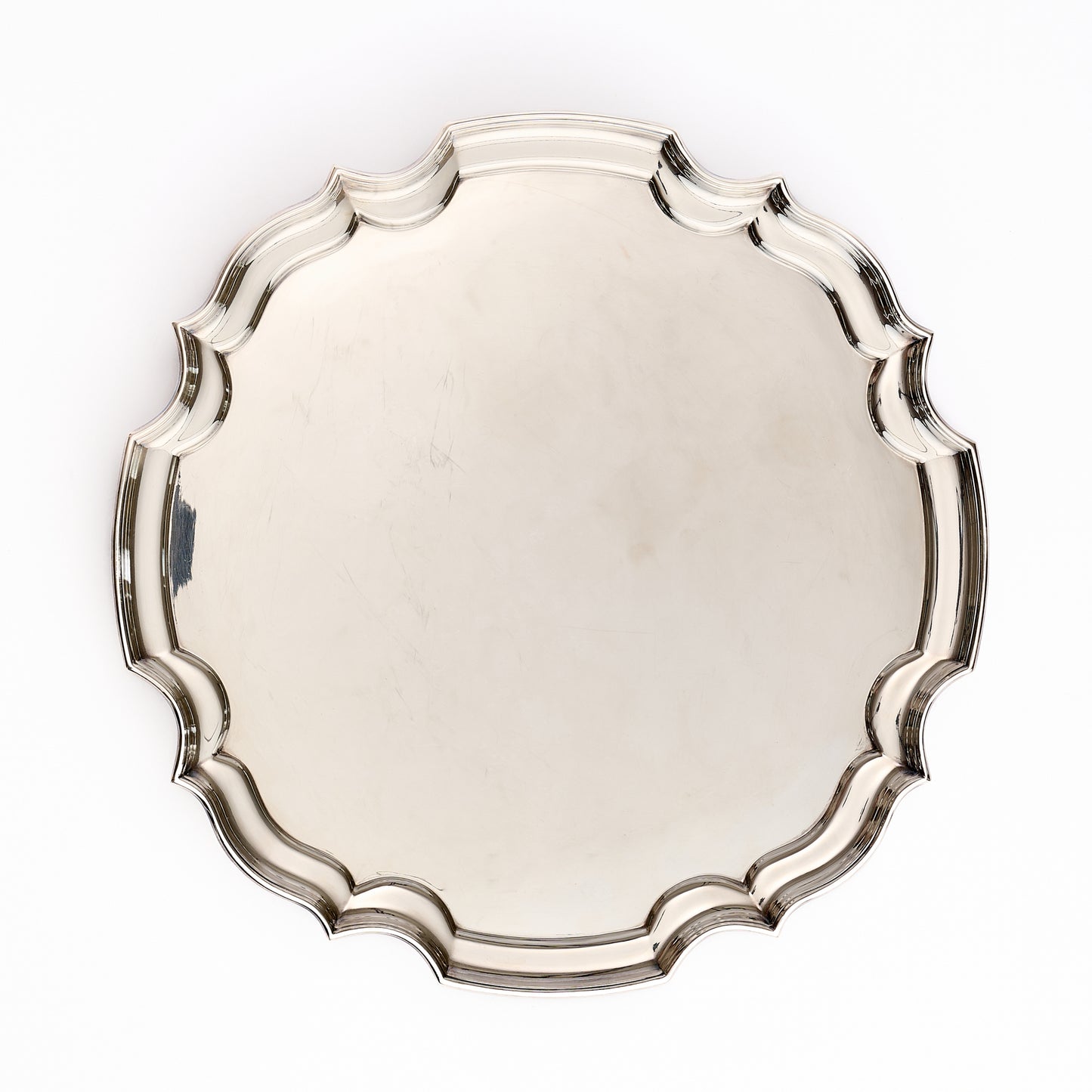 Small Round Silver Plate Tray