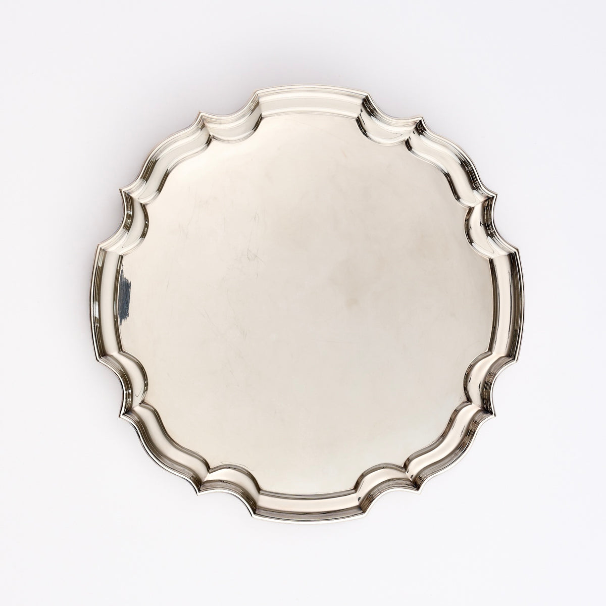Small Round Silver Plate Tray