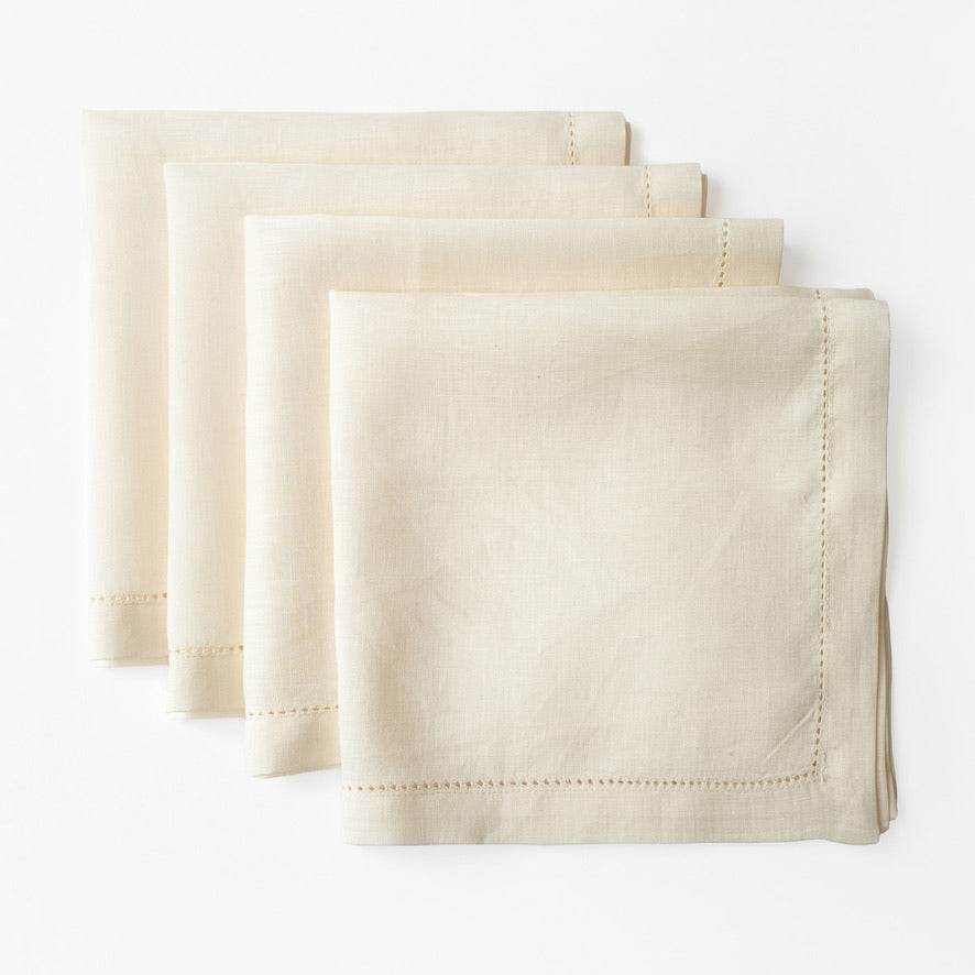 Ivory Hemstitch Napkins (set of 4)