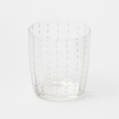 Clear White Speckled Water Glasses (Set of 6)