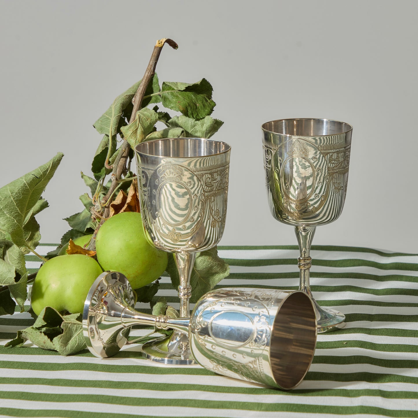 Six Silver-plated Goblets