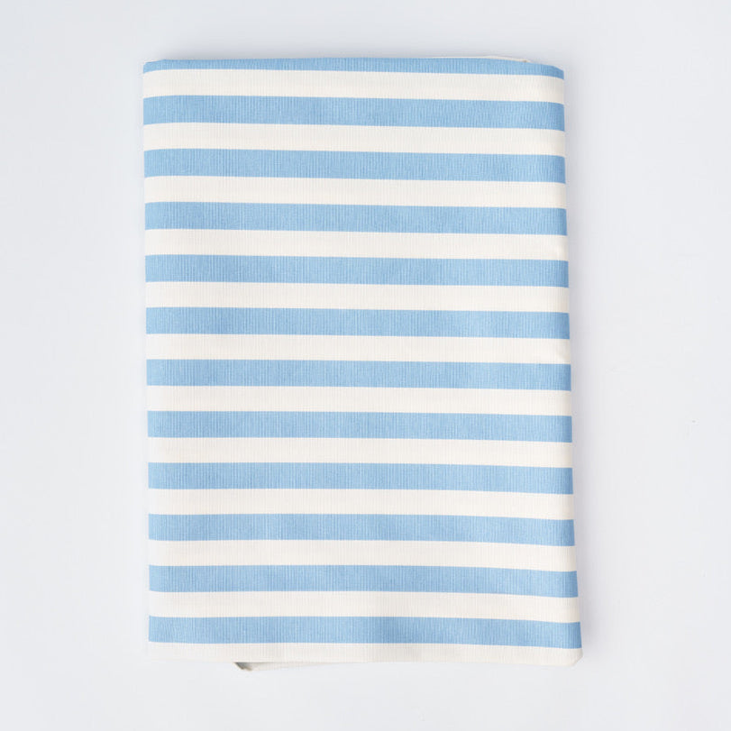 Blue and White Striped Tablecloth