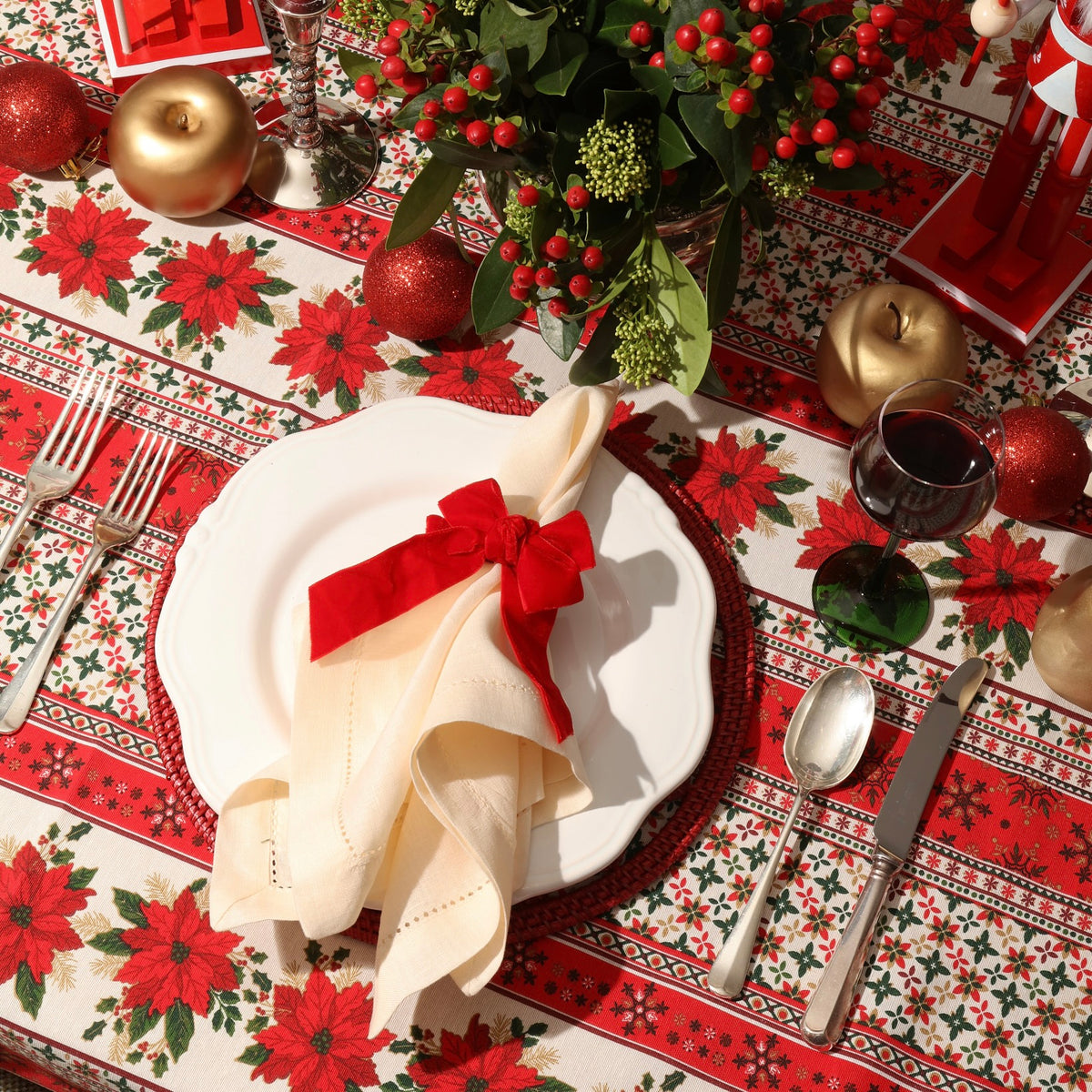 Christmas Poinsettia Tablecloth