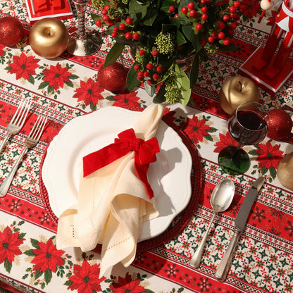 Christmas Poinsettia Tablecloth