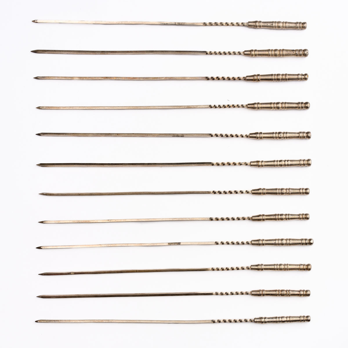 Set of 12 Silver Plated Meat Skewers