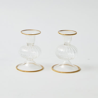 Myla Gold Rimmed Candle Holders