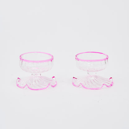 Pink Rimmed Tealight Holders (Set of 2)