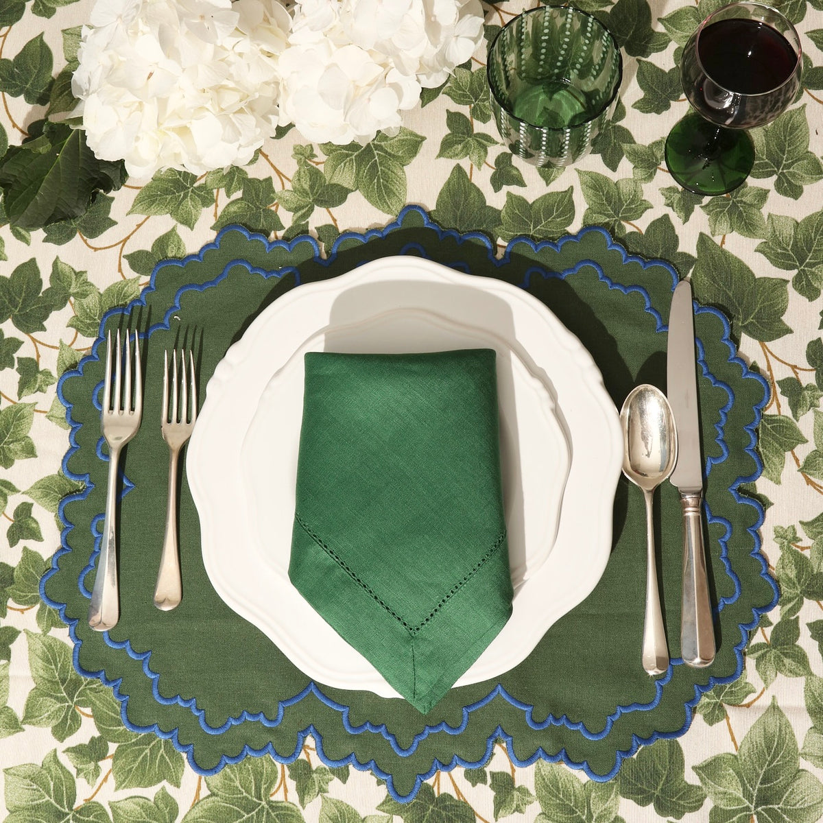 Mara Green & Blue Scalloped Placemats