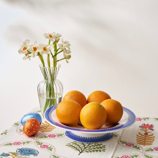 Blue and White Footed Stand