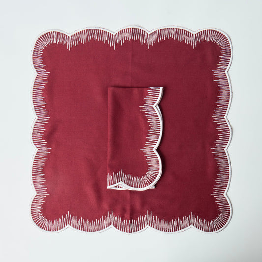 Maroon Harry Napkins (Set of 4)