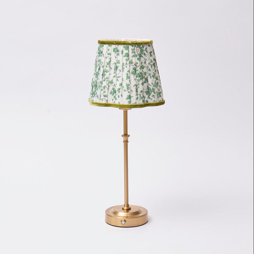 Lyla Rechargeable Table Lamp with Ivy Green Lampshade