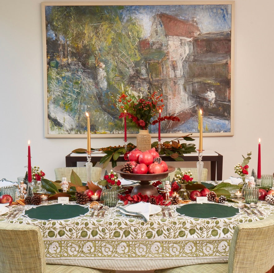 Pine Green Pomegranate Tablecloth