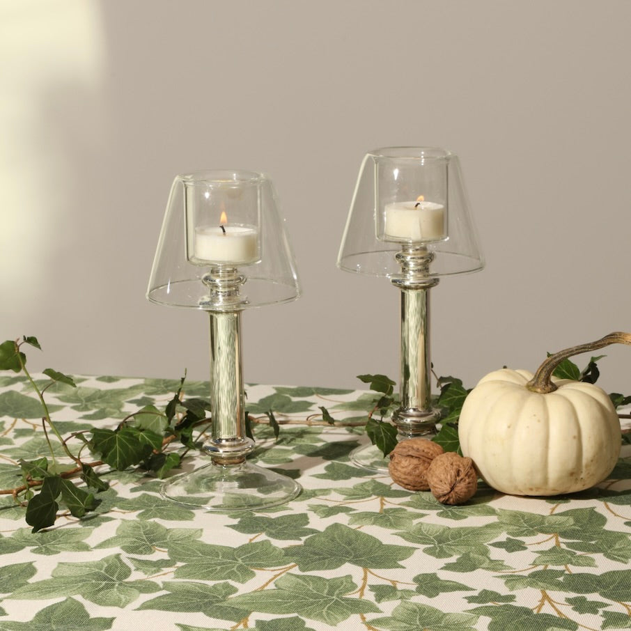 Silver Tea Light Lamps (set of 2)