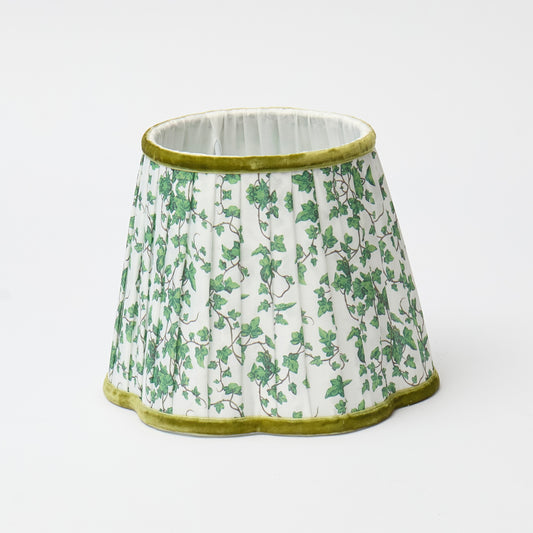 Ivy Green Lampshade with Velvet Trim