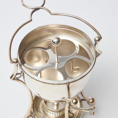 Vintage silver plate breakfast egg holder