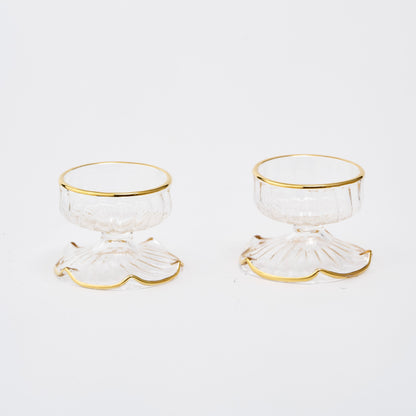 Gold Rimmed Tealight Holders (Set of 2)