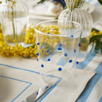Blue Dotted Glasses (set of 4)