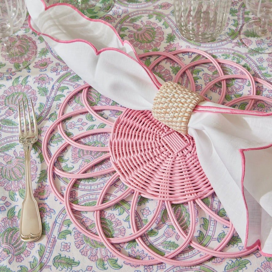 Pink and Green Vine Tablecloth