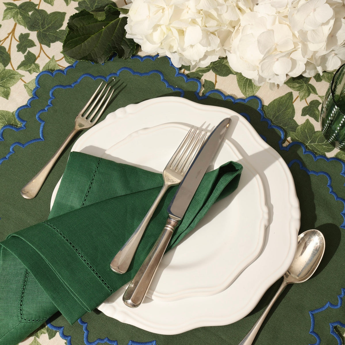 Mara Green & Blue Scalloped Placemats
