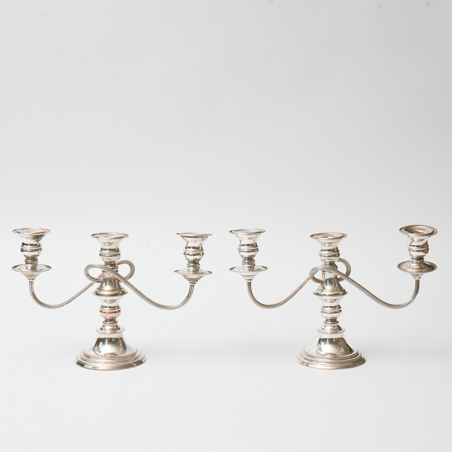 Pair of Silver Plated Candelabra