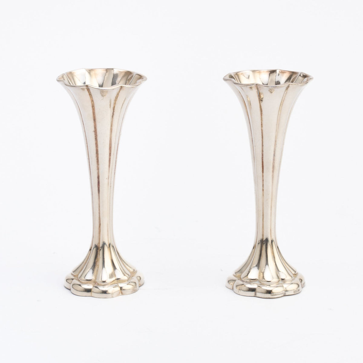Pair of Silver Plated Bud vases