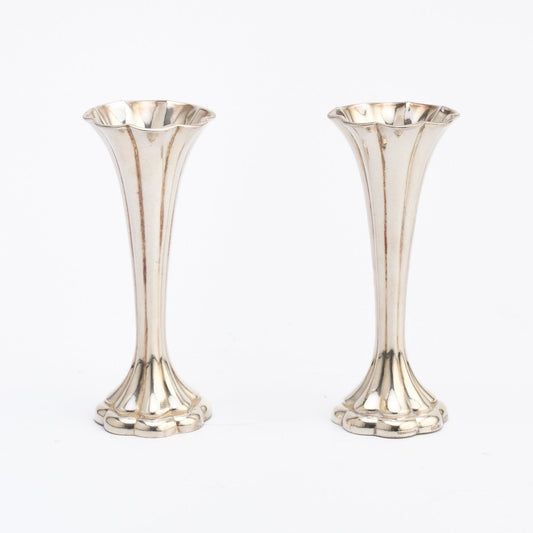 Pair of Silver Plated Bud vases