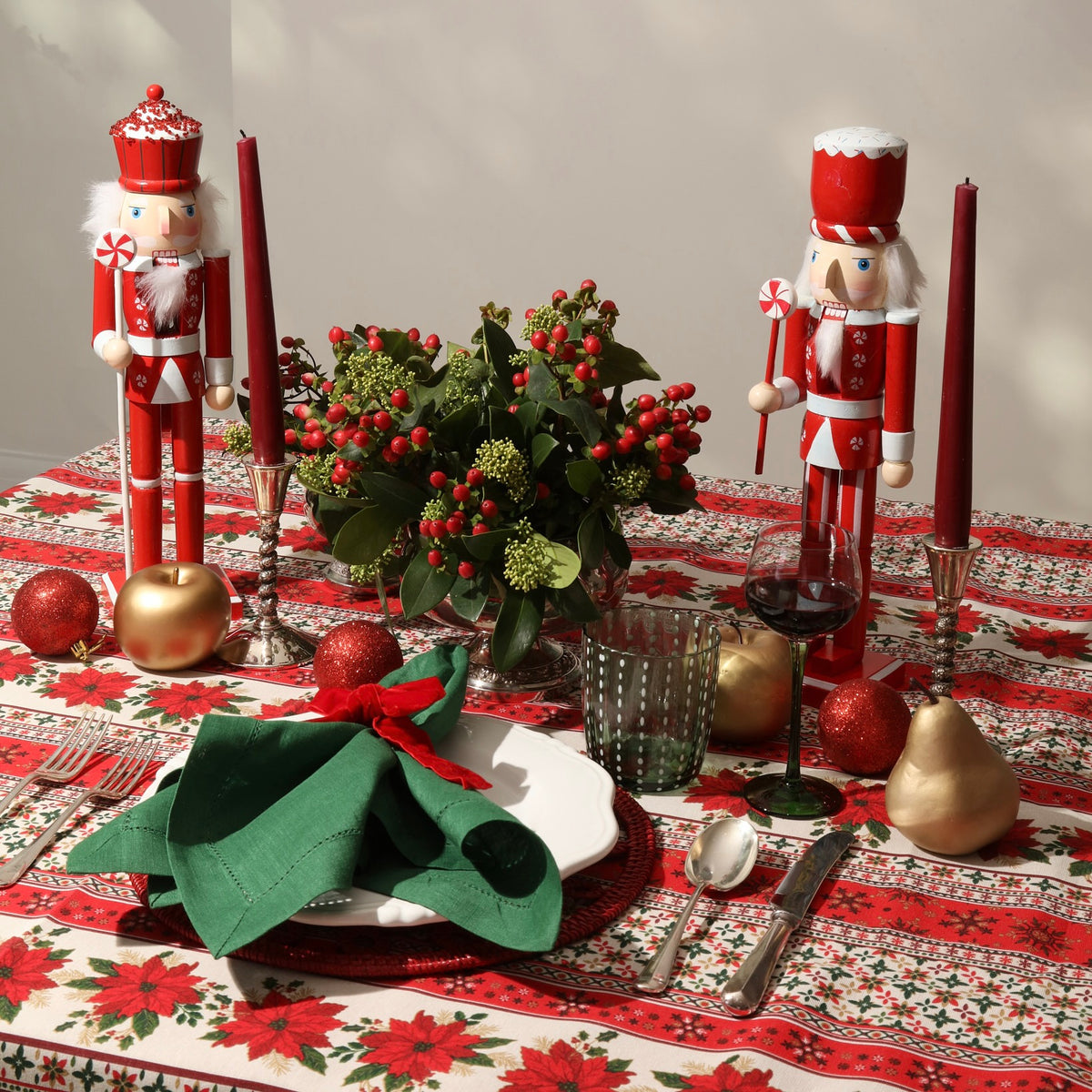 Christmas Poinsettia Tablecloth