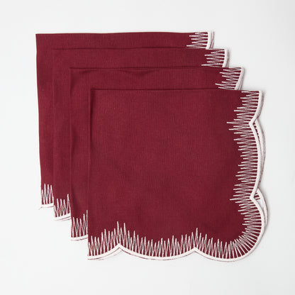 Maroon Harry Napkins (Set of 4)