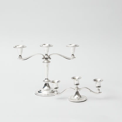 Pair of High-Low silver gilt Candlesticks