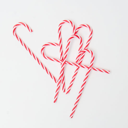 Red and White Stripe Candy Canes  (Set of 6)